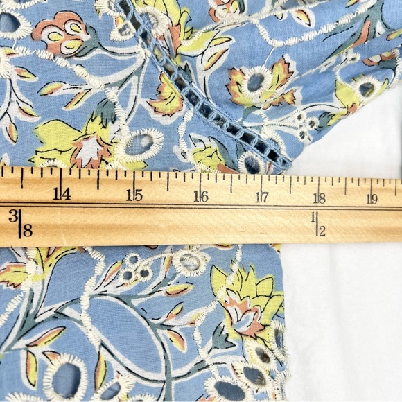 dRA Anthropologie Yara Blue Eyelet Floral Dress Sz S - Picture 13 of 16